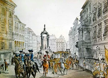 Imperial cortège in the Graben, Vienna, early 19th century