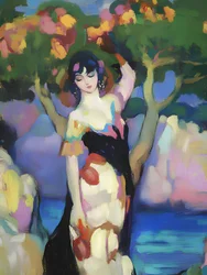 Graceful Woman Coastal Dream