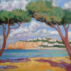 Pine Trees Coastal Vista