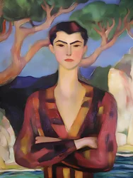 Stylish Figure on Coast