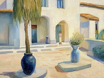 Sunny Courtyard Path