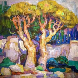 Vibrant Painted Trees