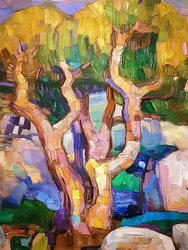 Vibrant Tree Trunks