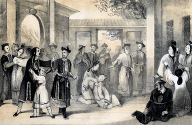 The Chinese people sold for slaves by the Tartars, after their conquest by Zinguis-Khan