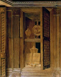 Intarsia Panelling Depicting a Cupboard with a Latticework Door, in the Study of Federigo da Montefeltro, Duke of Urbino