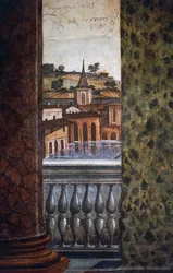 Buildings by water (detail)