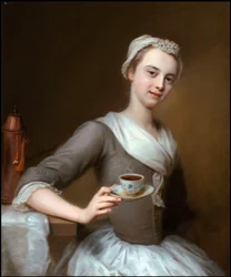 Rococo: Offering a Cup of Coffee. 76 x 63,2. Private Collection
