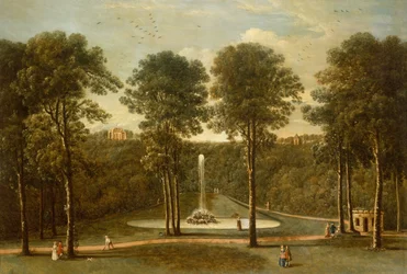 A View of the Fountain Pond at Hackfall, with the Banqueting House Beyond