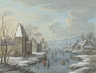 Winter Scene with Ice Skating