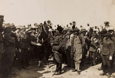 Benito Mussolini with His Fascists and Italo Balbo in Libya in Tripoli