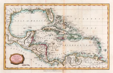 Map of the West Indies, 18th century