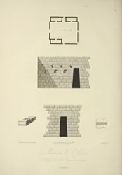 House of the Inca at Callo in the Kingdom of Quito, drawn by Gmelin, engraved by Bouquet, illustration from "Vues des Cordillères et Monumens des Peuples Indigènes de l