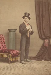 Studio Portrait of a Japanese Man in Western Clothing