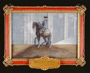 No. 20 A Dapple Grey Horse of the Spanish Riding School Performing the Volte Dressage Step