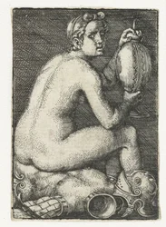 Naked Woman Sitting on Armor