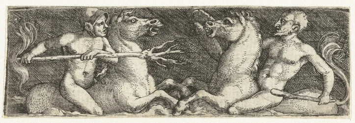 Two Fighting Tritons