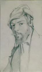 Self-portrait of Barthélemy Menn with Cigar