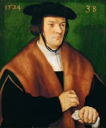 Gerhard von Westerburg (1486–after 1539), Half-Length, in a Fur-Trimmed Mantle and Black Hat