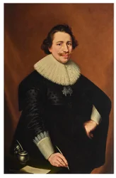 Portrait of a Gentleman, Three-Quarter-Length, Holding a Quill