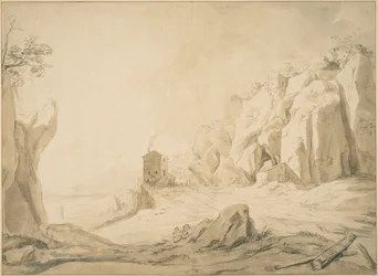 Landscape with a Road below Cliffs near Bracciano