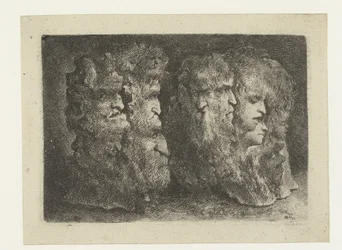 Various Heads of Men, Animals, and Mascarons