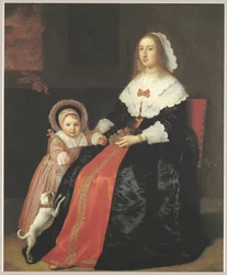 Portrait of a Woman with a Child, Possibly Margaretha Cloeck and Pieter Hulft