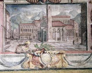 Bedroom, Frieze Depicting Towns under Medici Rule, Pistoia (detail)