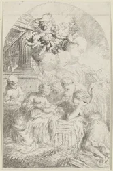 Christ Child Adored by Three Angels