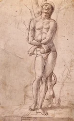 Saint Sebastian, ca 1475, drawing by Bartolomeo Montagna
