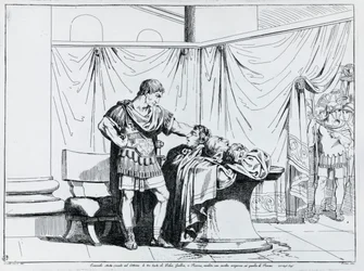 Death of Piso, engraving by Bartolomeo Pinelli (1781-1835), from Istoria dell
