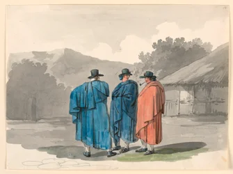 A Group of Three Peasants in a Village, 1807-08