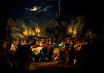 Nocturnal Dance in Piazza Barberini After Harvest