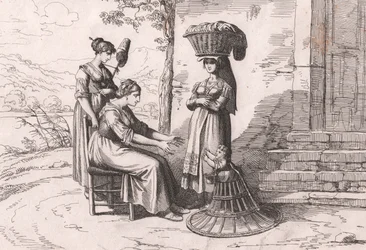 Roman Women in Traditional Costumes, etching