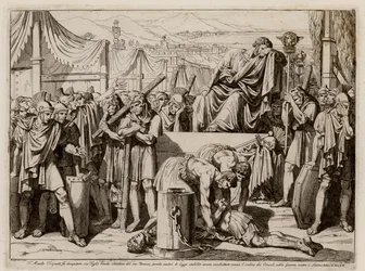 Titus Manlius Torquatus Having His Son Beheaded for Leaving His Post in Battle