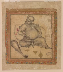 Drunk European Seated on Ground