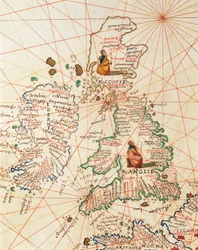 Europe: Great Britain and Ireland, from Atlas of the World in Thirty-Three Maps, by Battista Agnese