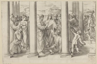 Saint Peter and John Healing a Lame Man in a Temple