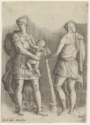 Perseus with Two Putti and Hercules, Seen from the Back
