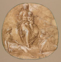 The Virgin and Child with St. Catherine of Alexandria and an Elderly Female Saint, c. 1545