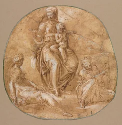 Virgin and Child with St. Catherine of Alexandria and Saint Anne (?)