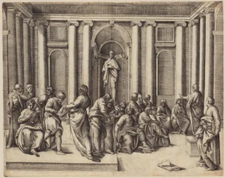 Twelve-Year-Old Jesus Discussing with the Temple Scholars