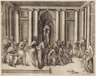 Twelve-Year-Old Jesus Discussing with the Temple Scholars