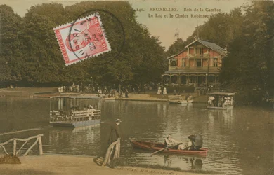The lake and the Chalet Robinson, Bois de la Cambre, Brussels
