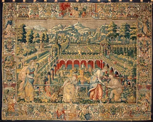 Fruit harvesting scene. Tapestry of the manufactures of Brussels. 16th century Genes, Musei di Strada Nuova