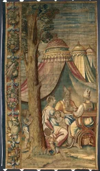 Moses with Jethro and Sephora. Tapestry by Dionys Martensz after the cartoons of Luca Cambiaso (1527-1584) made in the manufactures of Brussels 1561-1564