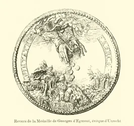 Reverse of a medal of George van Egmond, Bishop of Utrecht