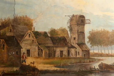 Second Back Room, Meeting Room, Murals with Rural Scenes in Classical Style (c.1810), Scene 3