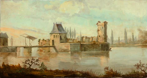 Second Back Room at the Back, Meeting Room, Murals with Rural Scenes in Classical Style, Probably from Around 1810, Scene 6