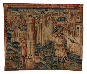 Tapestry, Hercules at the Gate of Prycus City, or Hercules Assaulting a City