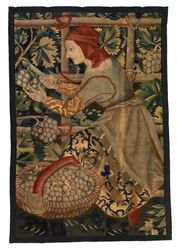 Tapestry Fragment Depicting Vintager, Possibly from Tournai